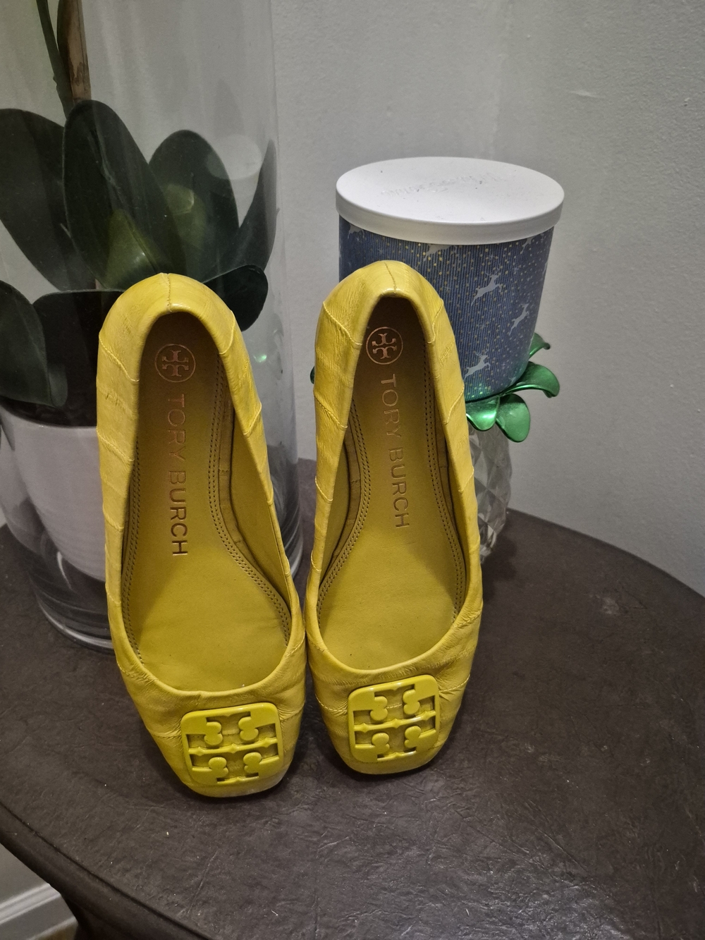 Tory Burch Yellow Leather Ballet Flats